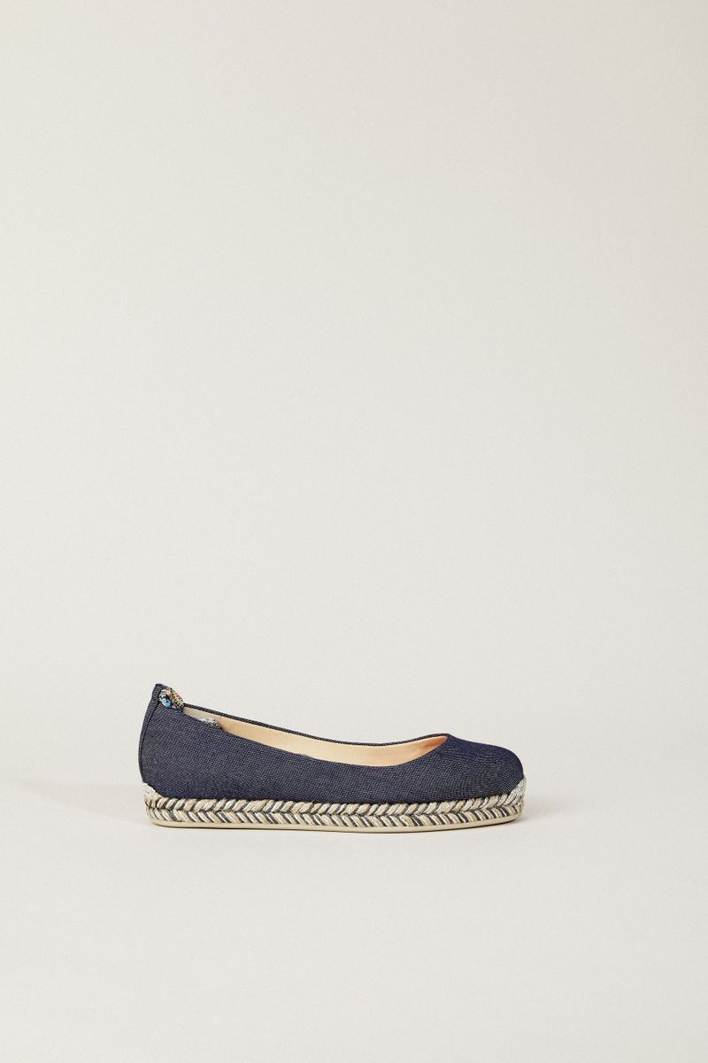 Flat 'Barbaria' mit Bindeelement Denim