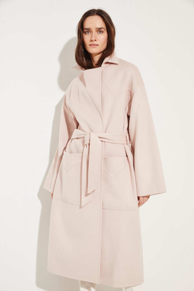 Woll-Cashmere-Mantel 'Alamo' mit Gürtel Rosé