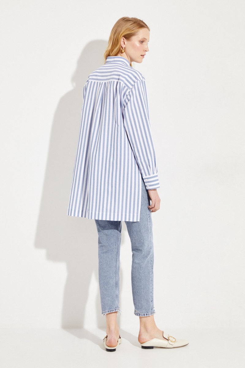 Bluse 'Sienna Stripe' Blau/Weiß