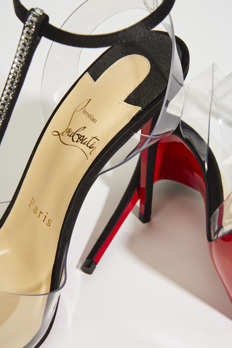 Satin-Pump 'Nosy Strass' Schwarz