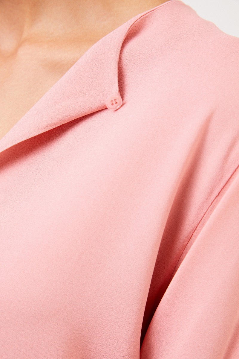Stella McCartney Bluse mit geschlitzten Ärmeln Rosé