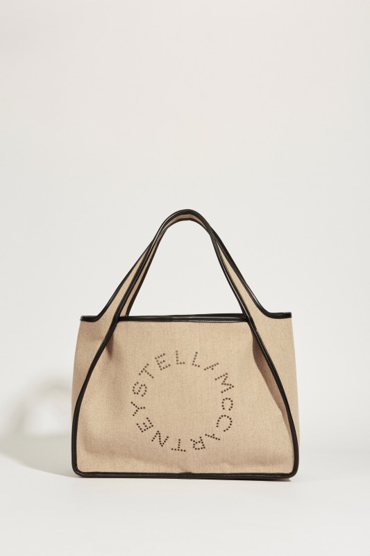 Shopper 'Tote' mit Logo Beige/Schwarz