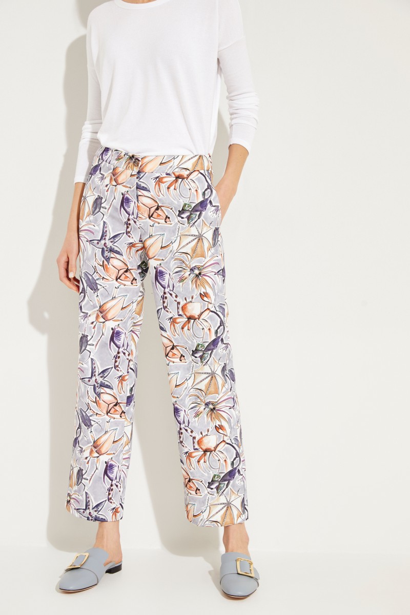 Hose 'Baci' mit Print Grau/Multi
