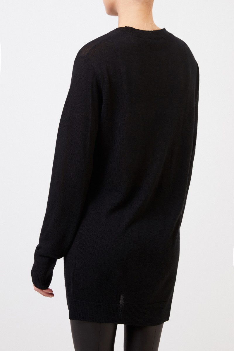 Bottega Veneta Langer Cashmere-Pullover Schwarz