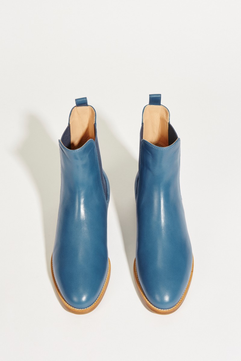 Leder-Chelsea-Boot Blau