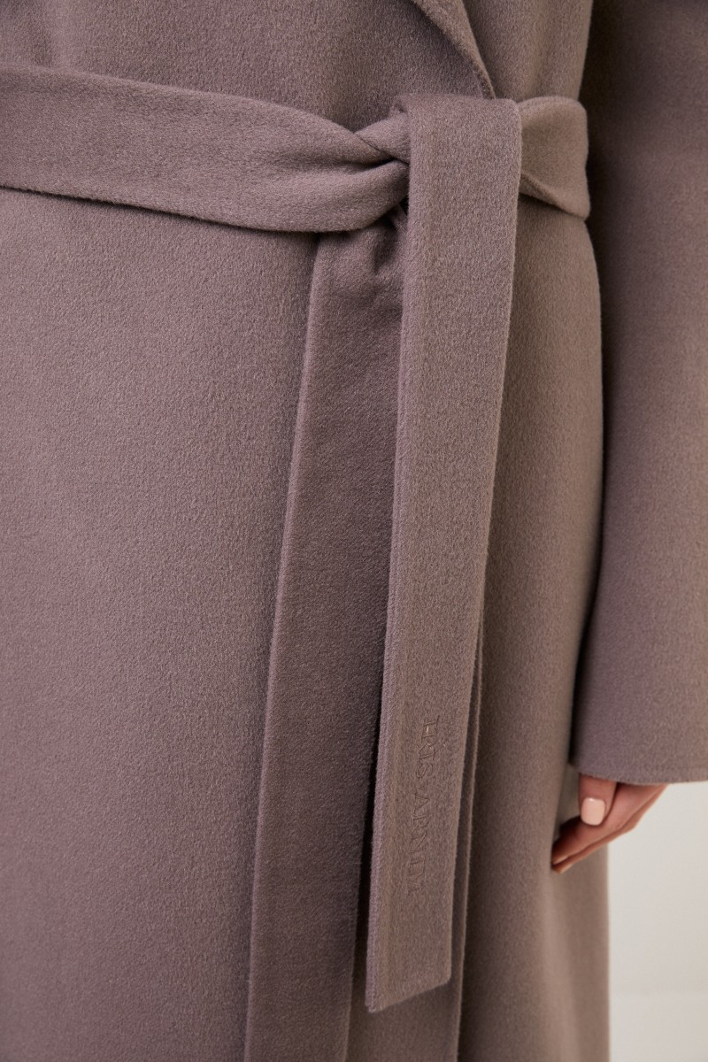 Cashmere-Mantel 'Eirin' mit Gürtel Taupe