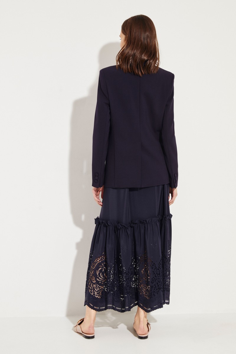 Taillierter Woll-Blazer Blau