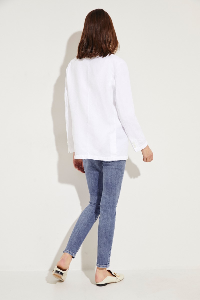 Leinen-Blazer Weiß