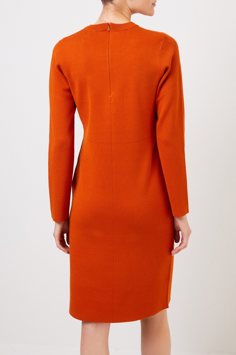 Steffen Schraut Midi-Strickkleid mit Schleifen-Detail Orange