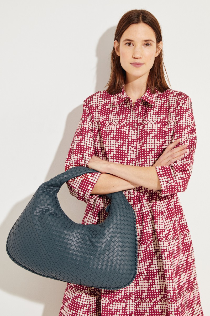 Geflochtener Shopper 'Veneta Hobo Big' Blau