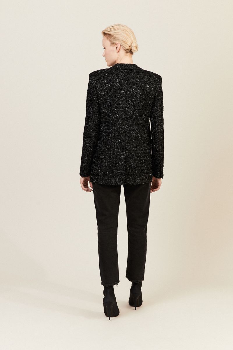 Strukturierter Blazer aus schwarzem Lurex Schwarz