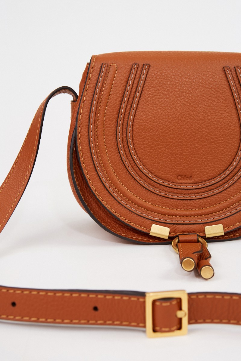 Chloé Umhängetasche 'Marcie Saddle Small' Tan