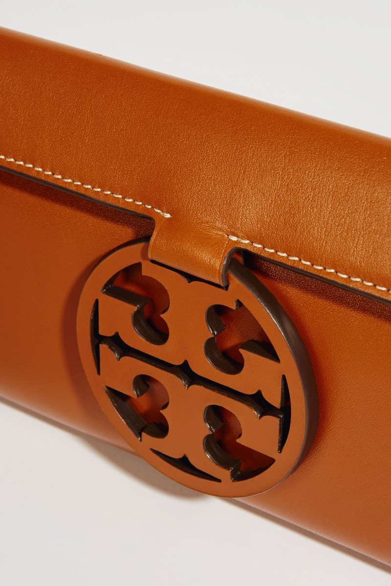 Clutch 'Miller' mit Logo Braun