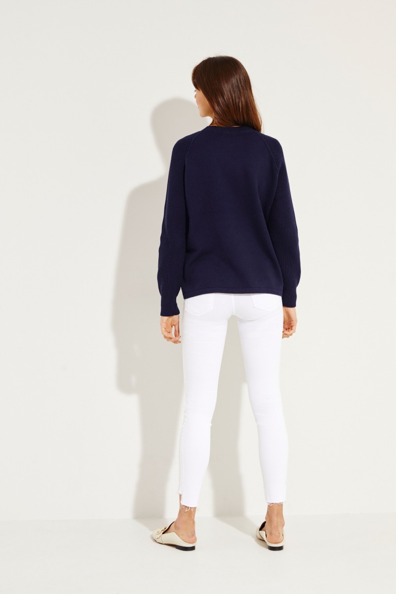 Baumwoll-Pullover Blau