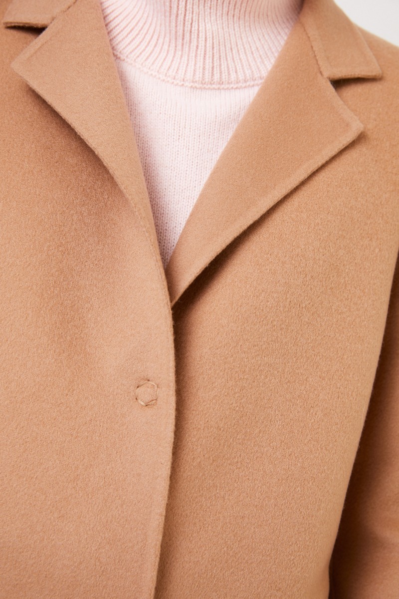 Manzoni 24 Klassischer Cashmere-Wollmantel Camel