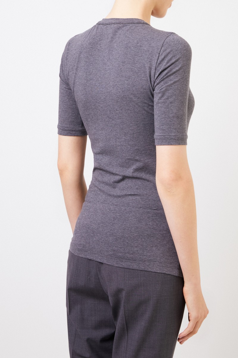Brunello Cucinelli Klassisches Baumwoll-Shirt Grau