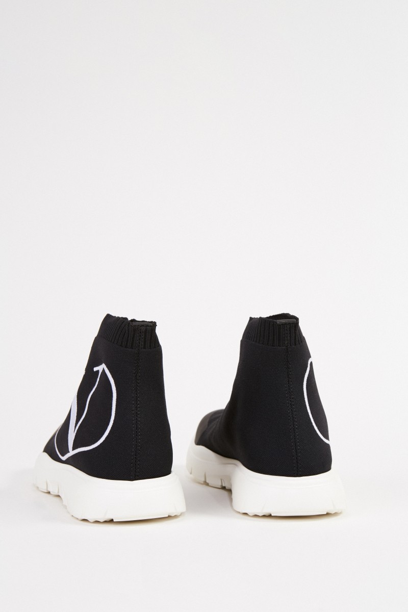 Valentino Sock-Sneaker mit Logo Schwarz/Weiß