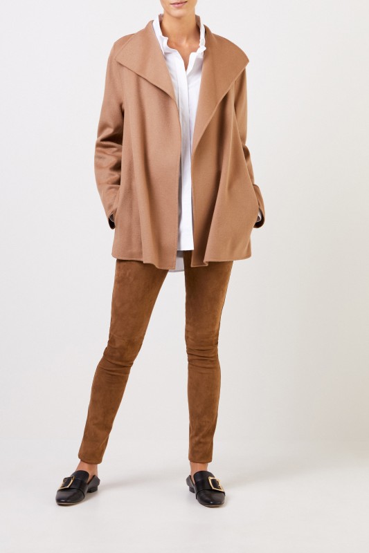 Woll-Cashmere-Mantel Camel