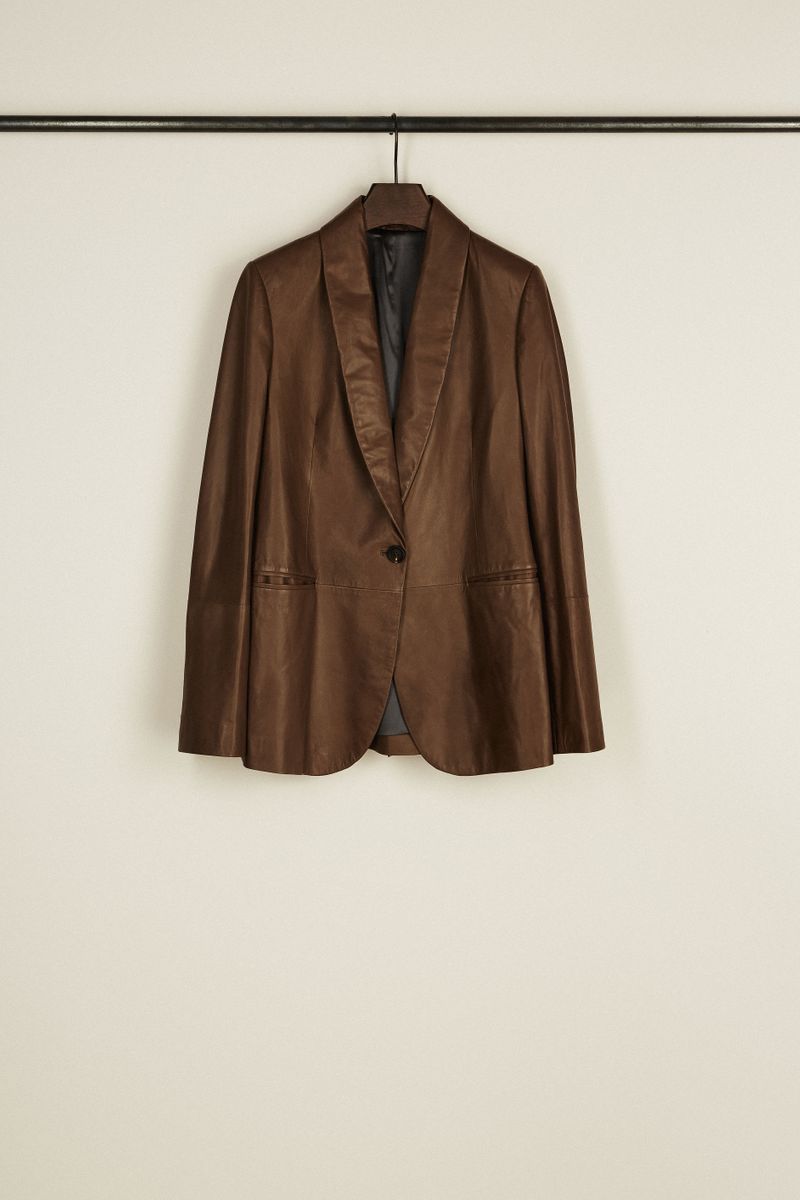 Lederblazer Braun