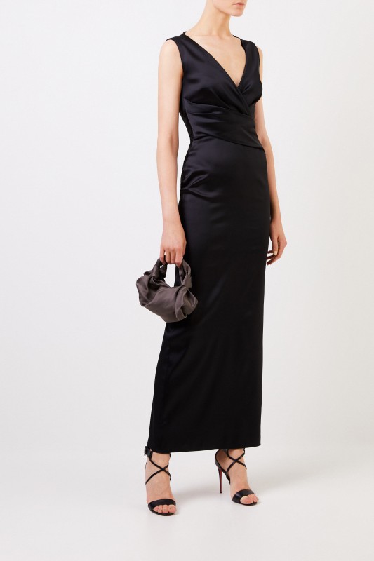 Talbot Runhof Abendkleid mit Raffung Schwarz