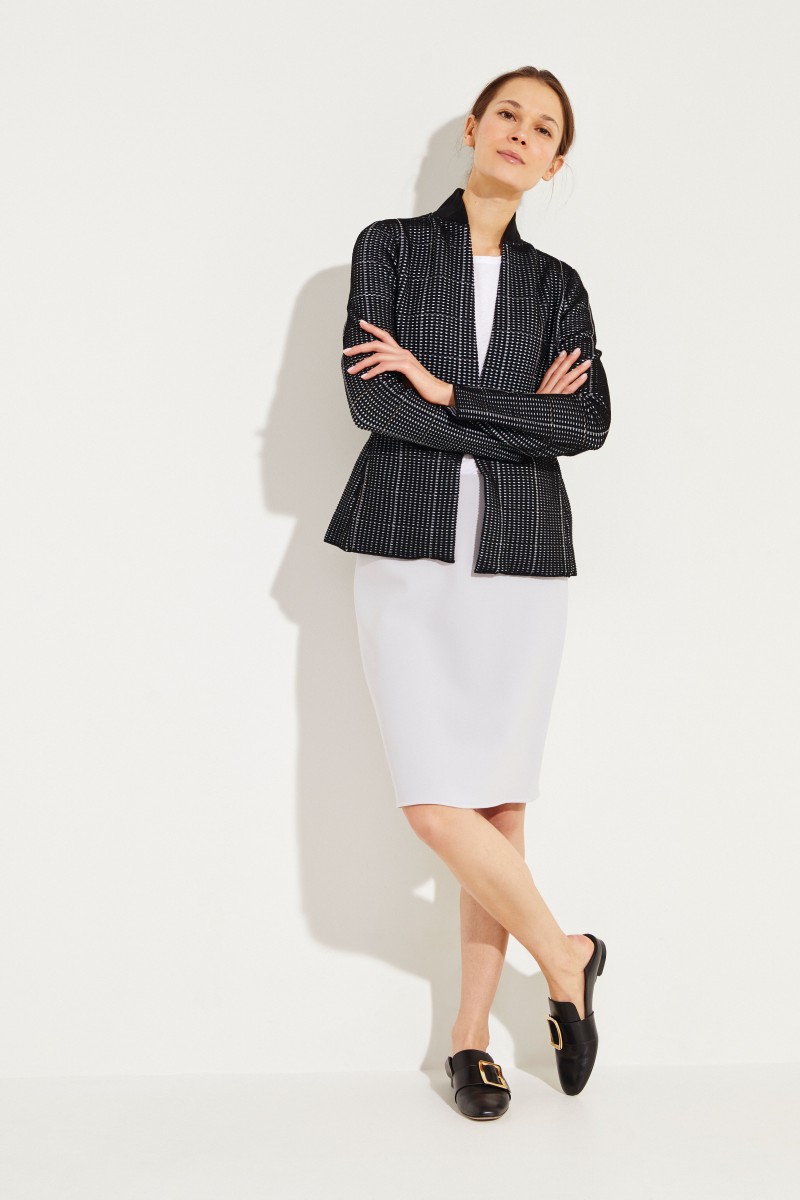 Strick-Blazer Schwarz/Blau