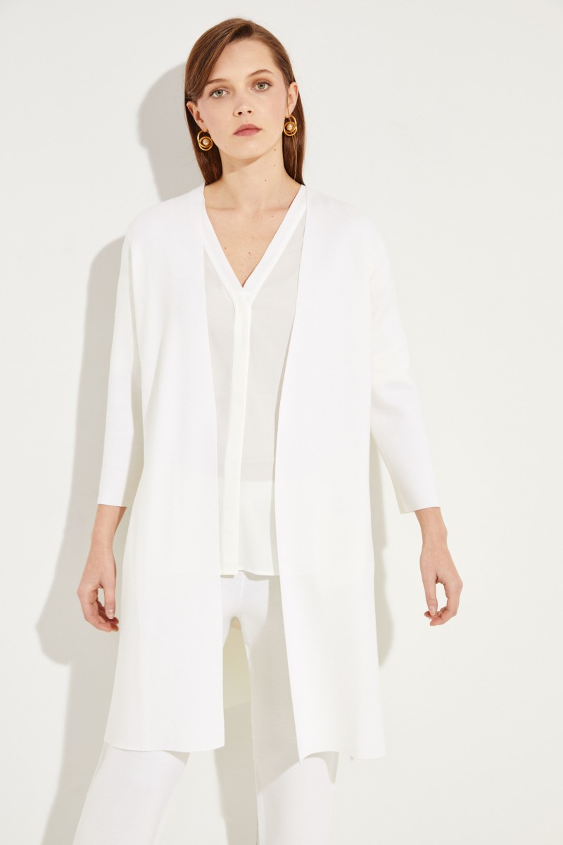 Woll-Cardigan 'Merino Milano' Crèmeweiß