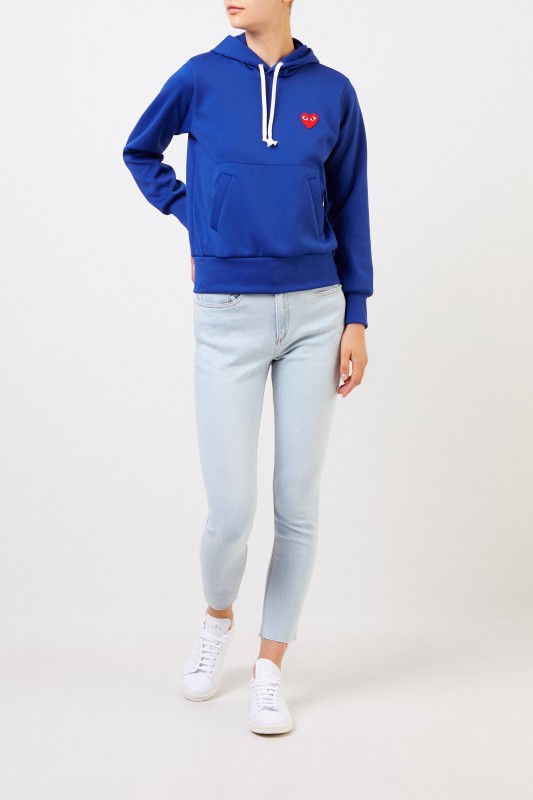 Comme des Garcons Play Hoodie mit Herz-Emblem Blau