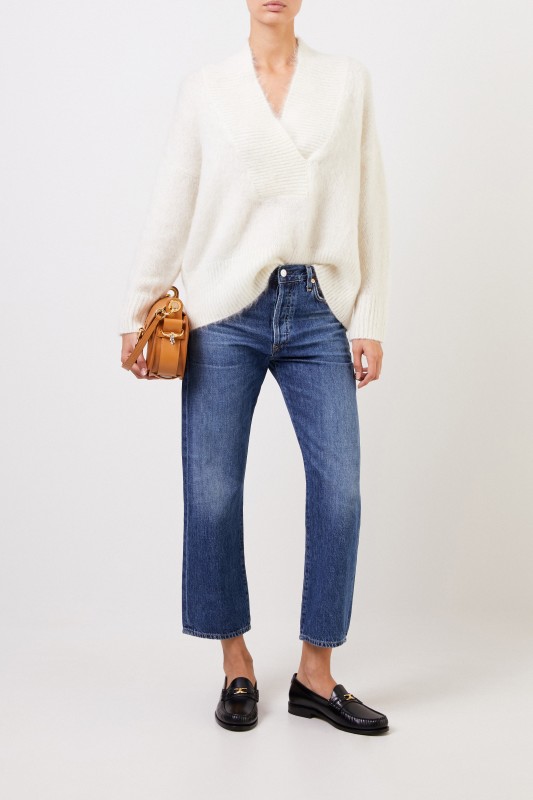 Woll-Cashmere Pullover Crème