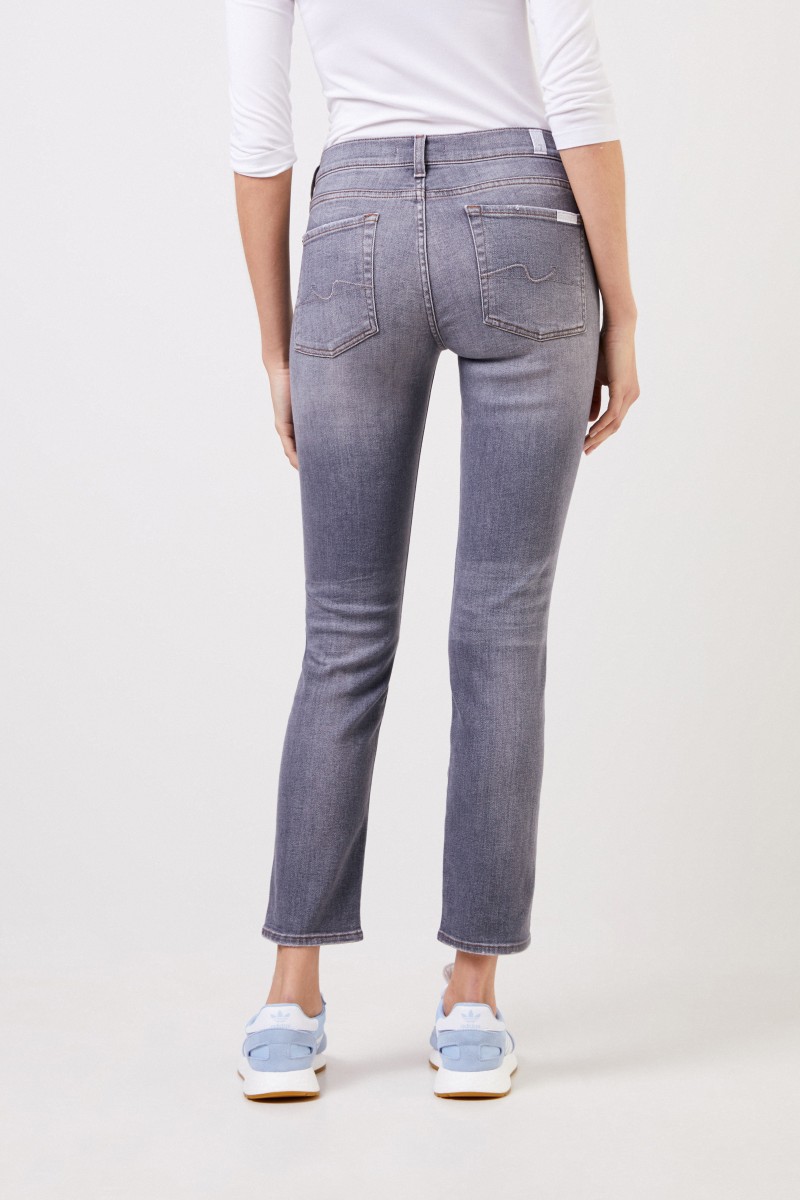 Midrise-Jeans 'Roxaenne Crop' Grau