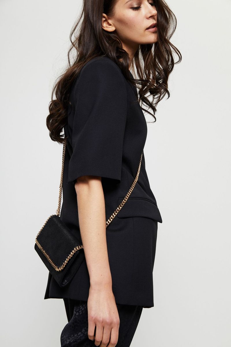 Umhängetasche 'Falabella Crossbody' Black/Gold