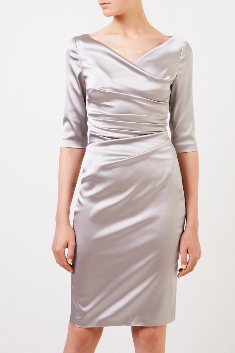 Abendkleid mit Raffung 'Komoe3' Taupe