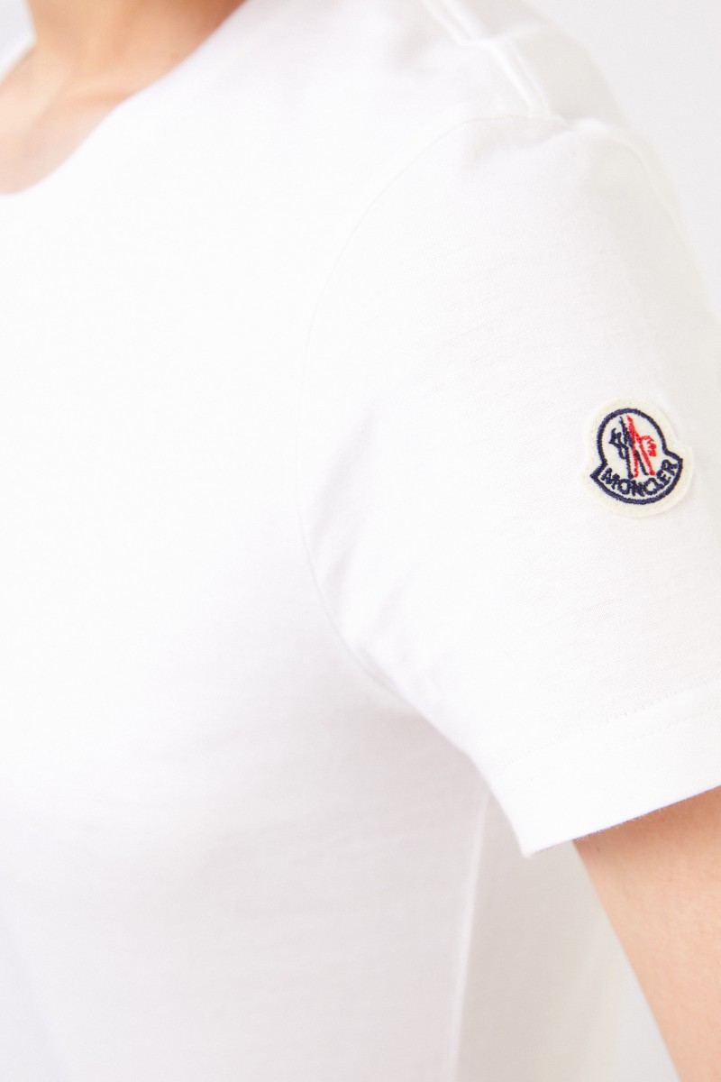 Moncler T-Shirt mit Logo-Patch Weiß