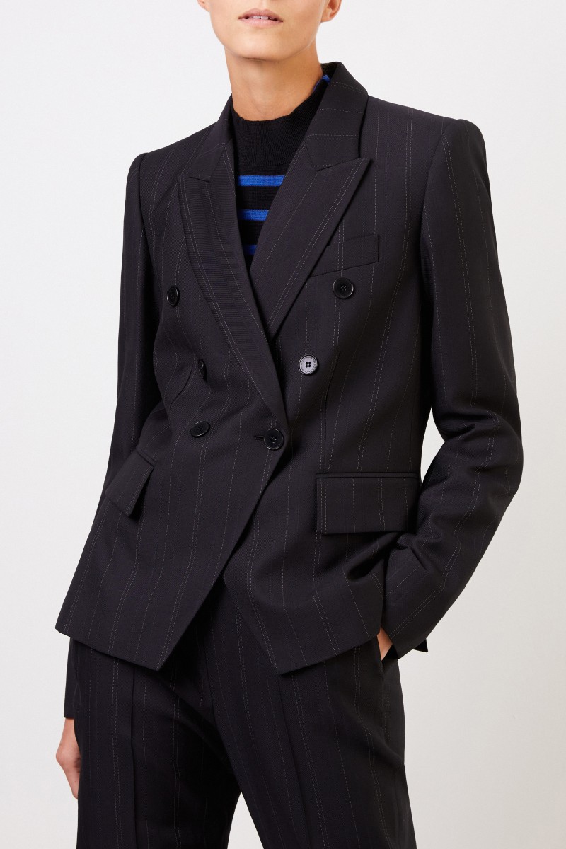 Stella McCartney Woll-Blazer mit Streifendetail Schwarz