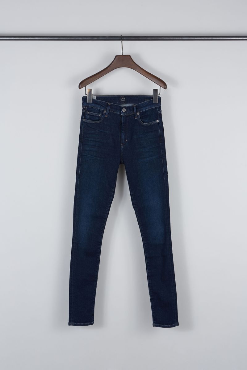 Citizens of Humanity High Rise Skinny Jeans 'Rocket' Marineblau