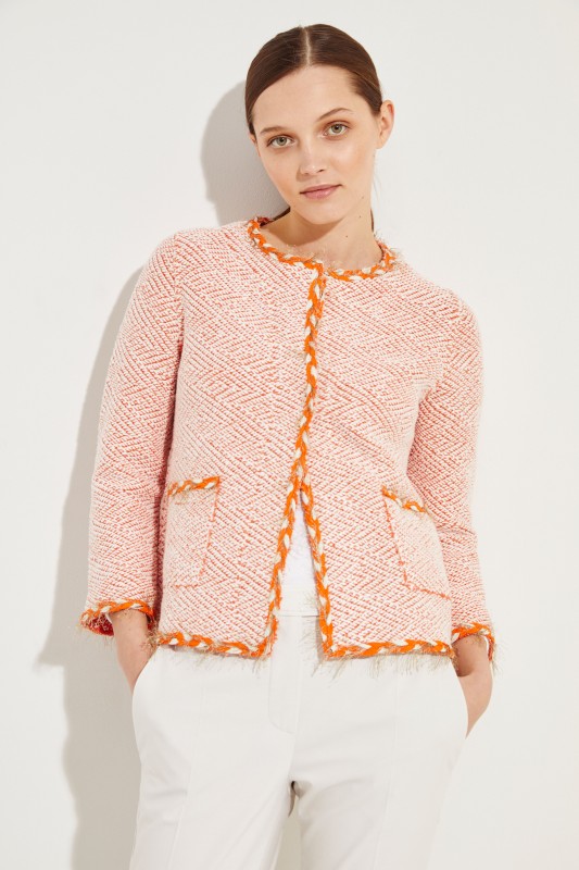 Tweed-Blazer mit Lurexdetails Orange/Multi