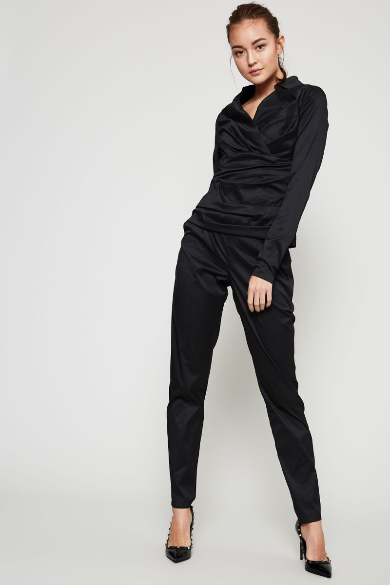 Wickel-Bluse 'Panama1' Schwarz