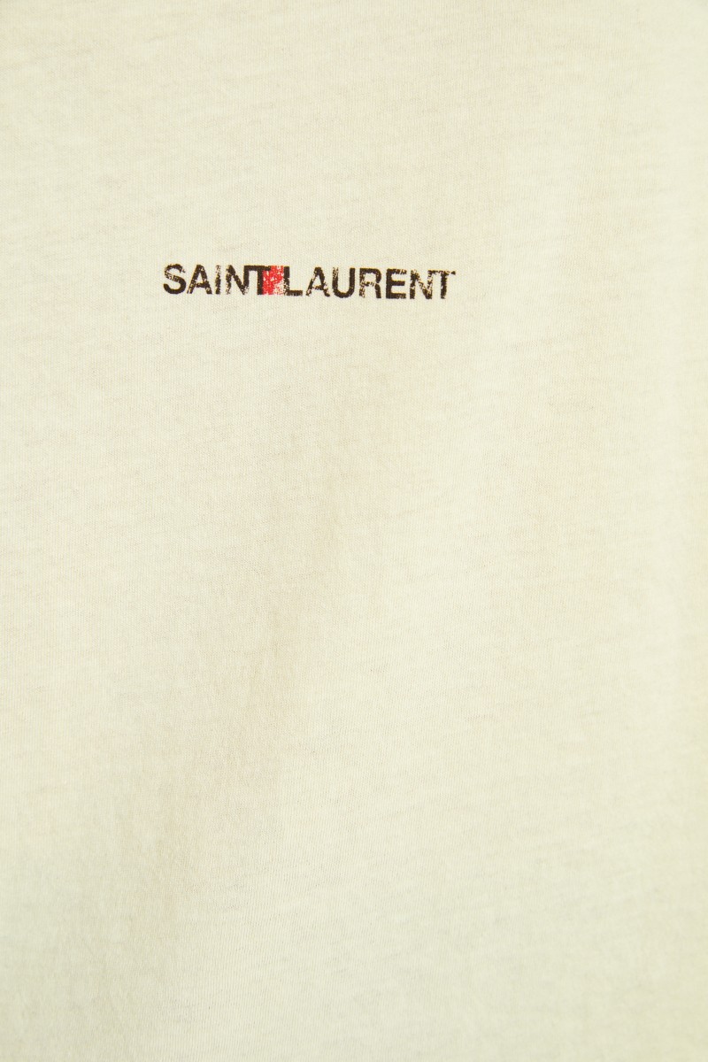 Baumwoll-Shirt mit Logo-Schriftzug Gelb