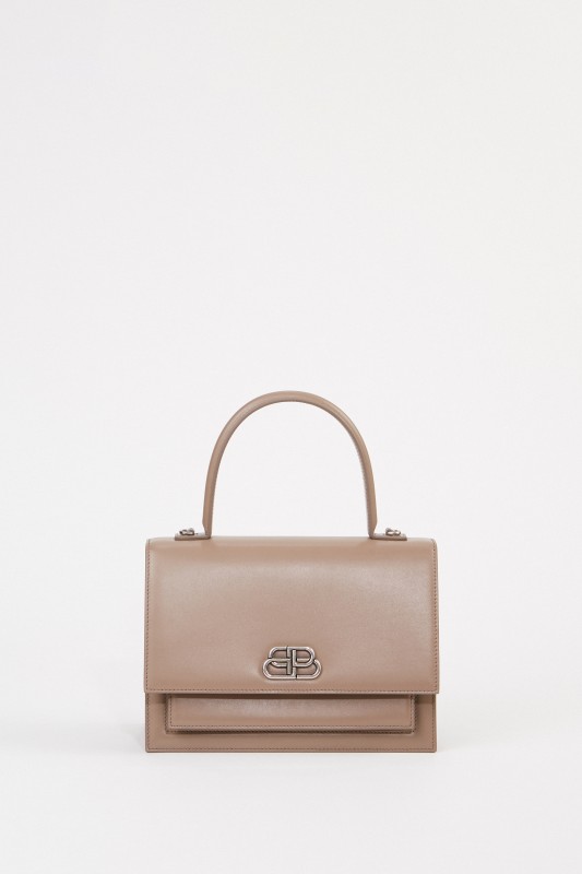 Leder-Tasche 'Sharp S' Beige