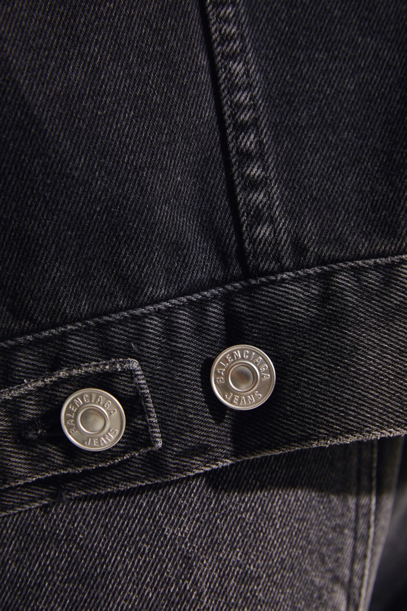 Jeansjacke mit Strasssteinen Schwarz