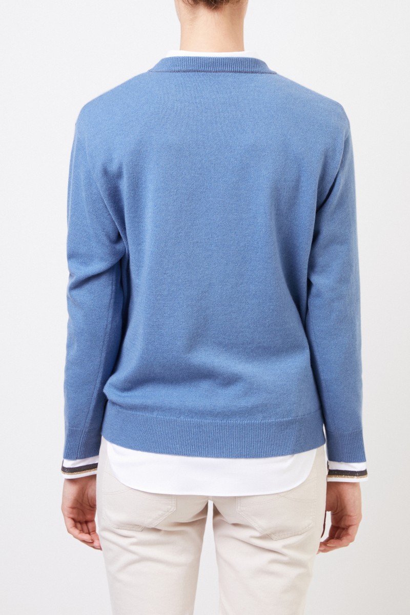 Brunello Cucinelli Klassischer Cashmere-Pullover Blau