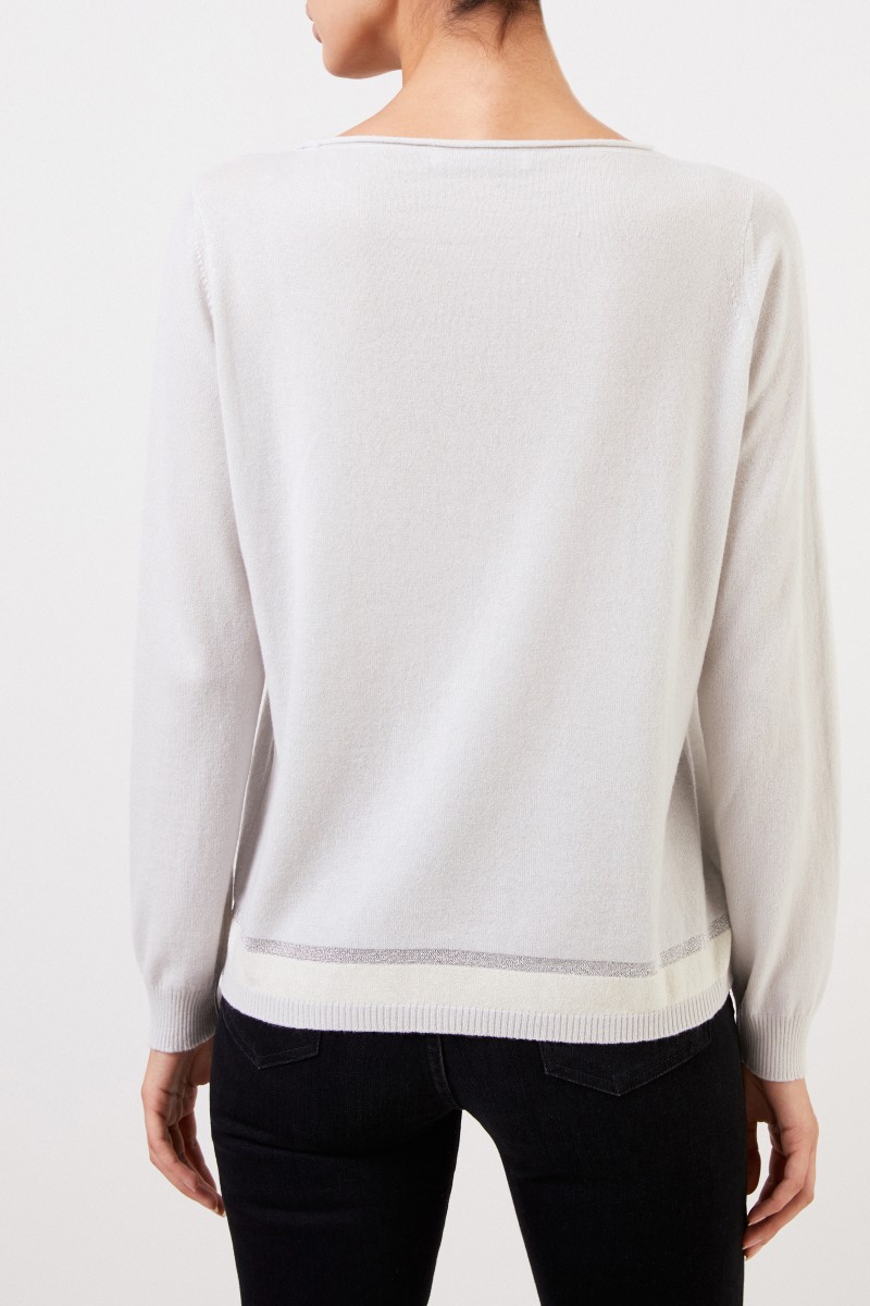 Fabiana Filippi Basic Pullover mit Lurex-Detail Sand