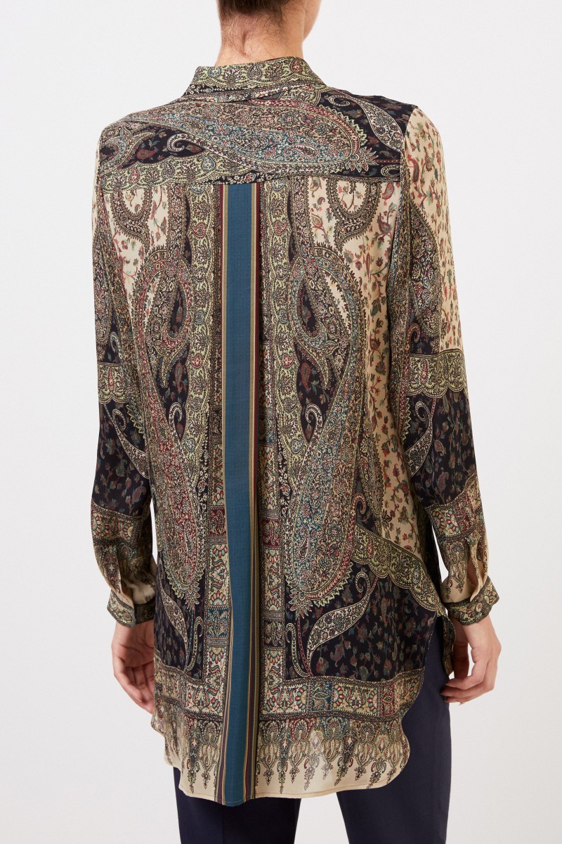 Seidenbluse mit Print Multi