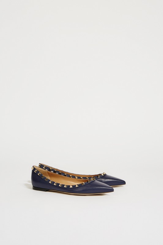 Nietenbesetzte Flats 'Rockstud' Marineblau