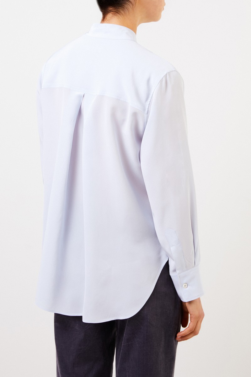 Robert Friedman Klassische Seidenbluse 'Natis' Hellblau