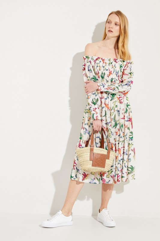 Gemustertes Off-Shoulder Kleid Multi