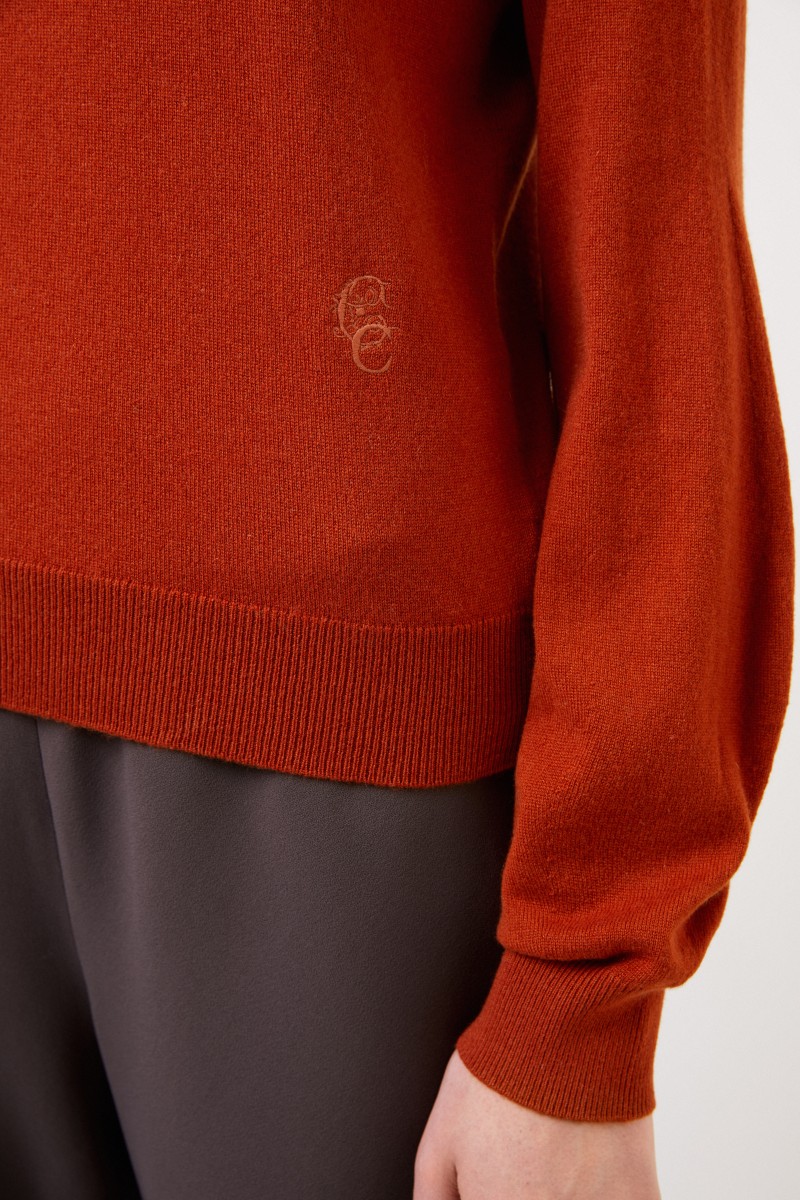 Chloé Cashmere-Rollkragenpullover Rostbraun