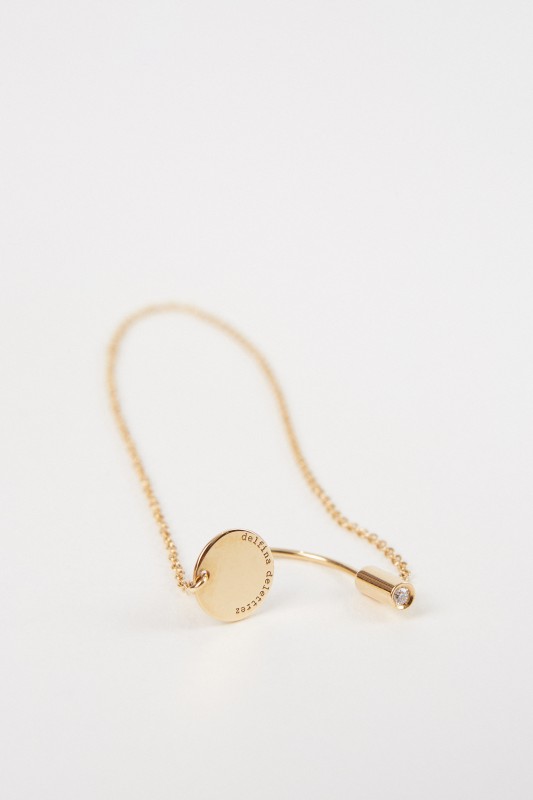 Ohrring 'ABC Chain' mit Diamant Gold