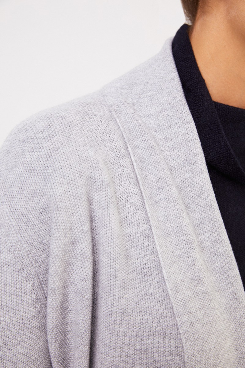 Fabiana Filippi Woll-Seiden-Cardigan mit Gürtel Grau