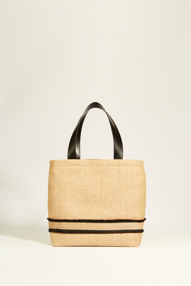 Shopper 'Tote Monogramm Small' mit Logo Beige/Schwarz