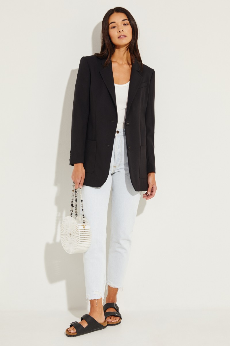 Taillierter Woll-Blazer 'Alfred' Schwarz